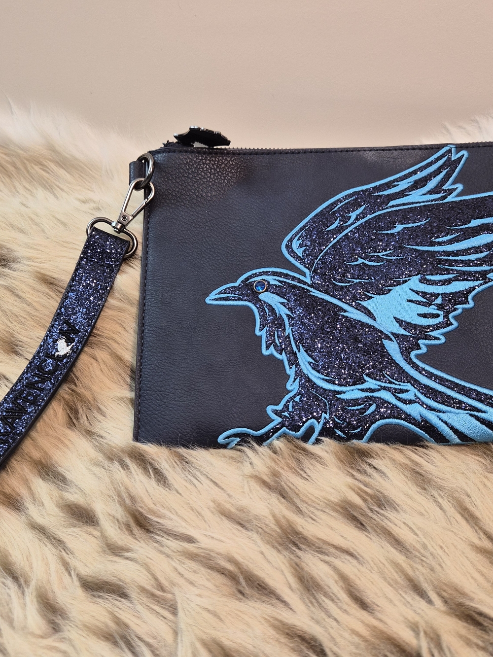 Navy Blue Ravenclaw Wristlet Clutch Wutb Glitter Accents